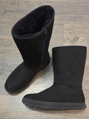 Cat & Jack • Classic Tall Black Suede Zip Boots
